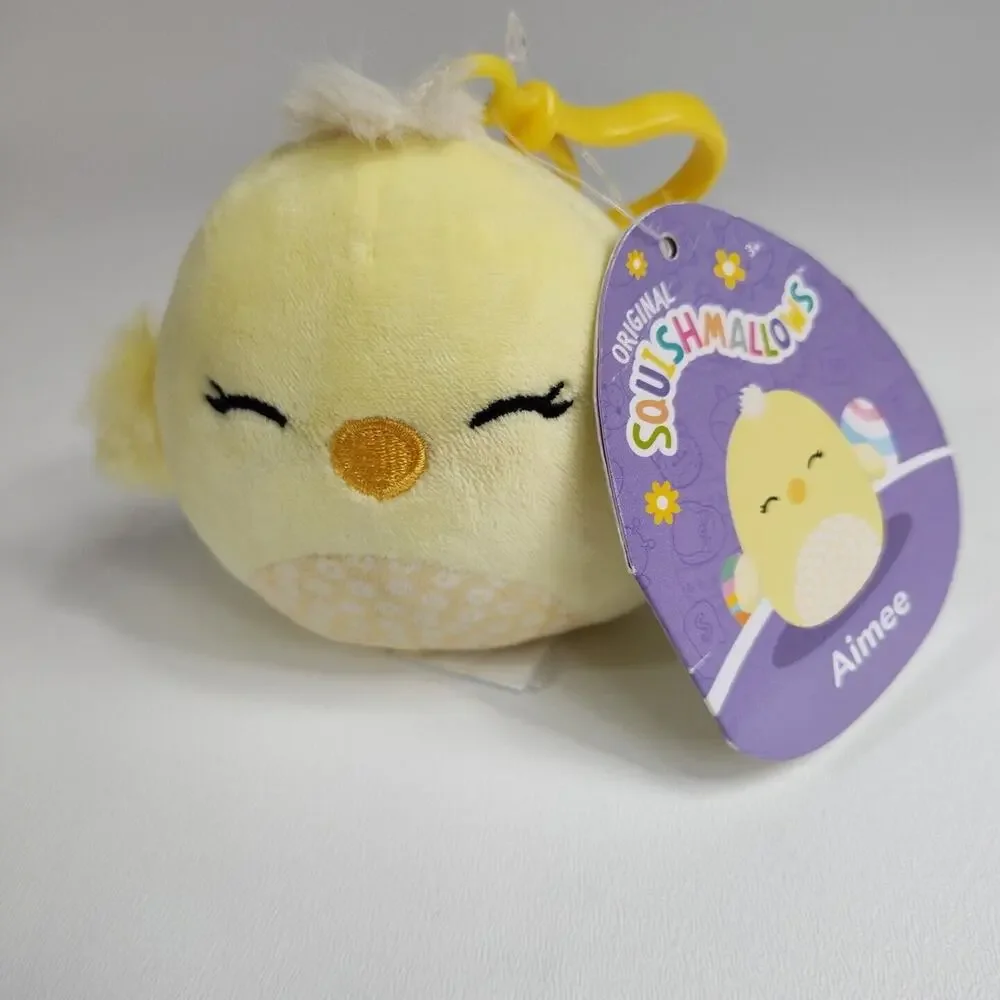 Squishmallow Aimee The Chick Easter 3 Inch‎ Clip NWT